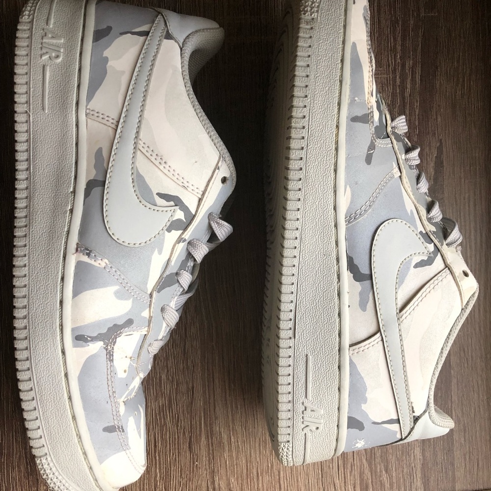 Nike Air Force 1s white/grey camo